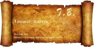 Tavasz Barna névjegykártya