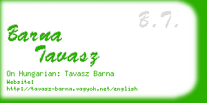 barna tavasz business card